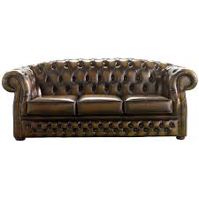 3 Seater Antique Tan Leather Sofa