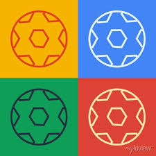 Pop Art Line Soccer Football Ball Icon
