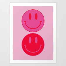 Large Pink And Red Vsco Smiley Face