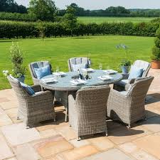 6 Seat Oval Garden Dining Set