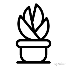 Succulent Plant Pot Icon Outline