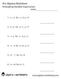 Equations Pre Algebra Worksheet