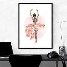 Fashion Poster Ballerina With Flower