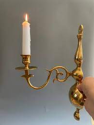 Vintage Solid Brass Wall Sconce With