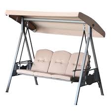 Outsunny Swing Chair 3 Person Brown