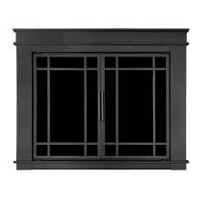 Pleasant Hearth Fillmore Small Glass Fireplace Doors