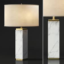 Rh Square Column Marble Table Lamp 3d