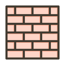 Brick Wall Vector Thick Line Filled