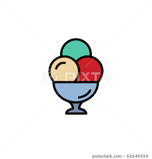 Ice Cream Balls In Cup Color Icon Thin