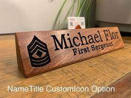 Wood Desk Name Plate Sign Carved