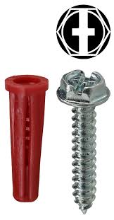 12 Red Conical Anchor Kit W Hex Head