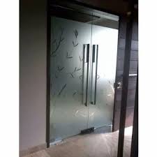 Hinged White Frosted Glass Office Door
