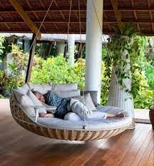 Iron Modern Outdoor Garden Swing Bed At