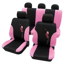 Girly Car Seat Covers Pink Black