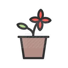 Flower Pot Line Filled Icon Iconbunny