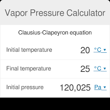 Vapor Pressure Calculator Clausius