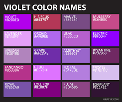 Violet Color Names Shades Purple