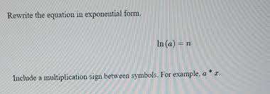 Equation In Exponential Form Ln