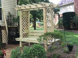 Arbor Bench And Rustic Outdoor Table