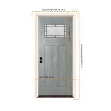Jeld Wen 36 In X 80 In Right Hand 1 Lite Craftsman Wendover Stone Stained Fiberglass Prehung Front Door With Brickmould Grey