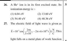Excited State Its Ionization Energy