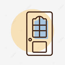 Interroom Door Vector Flat Icon Glass