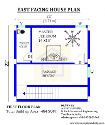 22x22 East Facing Vastu Home Plan