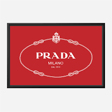 Prada Logo Red And White Wall Art