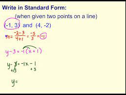 Write Standard Form When Given Two