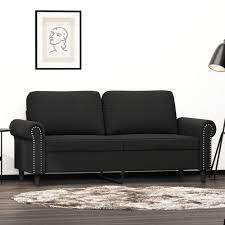 Vidaxl 2 Seater Sofa Black 140 Cm