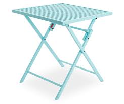 Aqua Slat Steel Folding Patio Table
