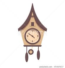 Pendulum Cuckoo Clock Icon Cartoon