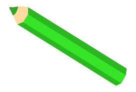 Green Pencil Icon Cartoon Crayon