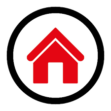 Home Flat Red Color Rounded Vector Icon