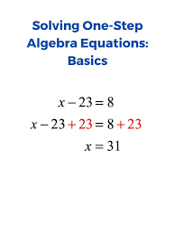 Solving One Step Algebra Equations