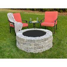 Round Concrete Wood Fuel Fire Pit Kit