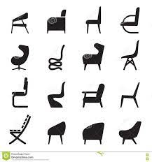 Ilration About Chair Icons Set Side