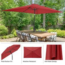 Rectangular Tilt Market Patio Umbrella