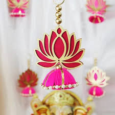 Golden Wood Wall Hanging Lotus