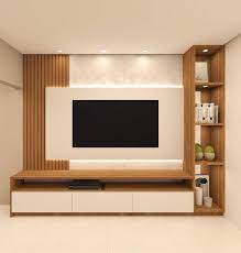 Modern Wall Wooden Tv Unit Laminate