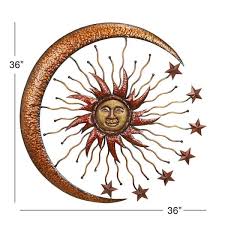 Indoor Outdoor Sun And Moon Wall Decor