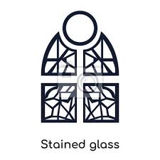 Stained Glass Icon Vector Sign And