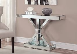 Mirrored X Shaped Console Table