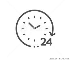 24 Hours Time Line Icon Clock Sign
