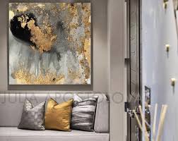 Grey And Gold Wall Art Black Gold Print