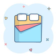 Bed Icon In Comic Style Bedroom Cartoon