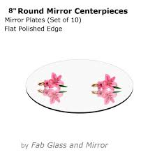 8 Round Mirrors Plates Table
