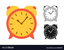 Alarm Clock Icon Cartoon Doodle Line