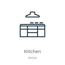 Linear Kitchen Outline Icon Isolated