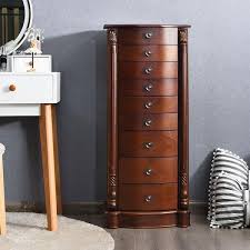 Costway Wood Jewelry Cabinet Cabinet